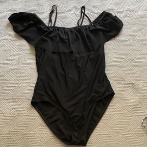 One piece swimsuit black XL removable straps